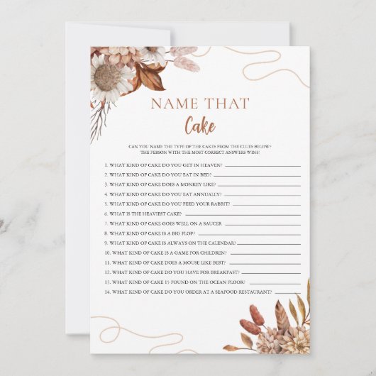 秋 | そのケーキの名前ブライダルシャワーゲーム (正面)