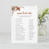 秋 | そのケーキの名前ブライダルシャワーゲーム 招待状 (スタンド正面)