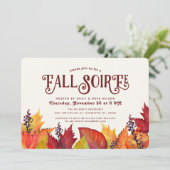 秋|の秋の夜会のディナー・パーティの色 招待状 (スタンド正面)