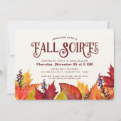 秋|の秋の夜会のディナー・パーティの色 招待状 (正面)