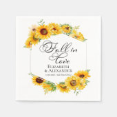 秋 | ひまわりフローラ結婚写真 スタンダードカクテルナプキン (正面)