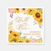 秋 | ひまわりブライダルシャワー スタンダードカクテルナプキン (正面)