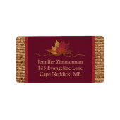 秋・イン・ラブ紅葉結婚・アドレス ラベル (正面)