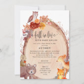 秋・イン・ラブ・ウッドランド・アニマルズBaby Shower by Mail 招待状 (正面)
