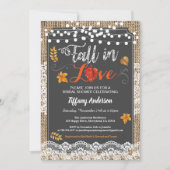秋·イン·ラブ·ブライダルシャワー·ラスティック·チャルクボード 招待状 (正面)