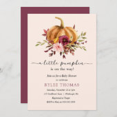 秋・イン・ラブ・ベビーシャワーへの招待 招待状 (正面/裏面)