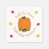 秋・イン・ラブ・ベビーシャワー スタンダードカクテルナプキン (正面)