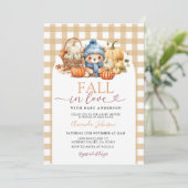 秋・イン・ラブ・ボーイ・ベア・イン・ザ・バスケット・ベビーシャワー 招待状 (スタンド正面)