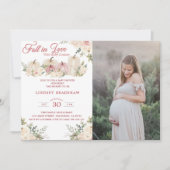 秋・イン・ラブ・ミニマル・ベビーシャワー 招待状 (正面)