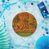 秋・イン・ラブ・リーフ写真秋結婚の風光明媚 ペーパープレート (パーティー)