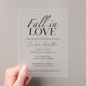 秋・イン・ラブ | 白黒ブライダルシャワー アクリル招待状 (インサイチュ (ポータブル))
