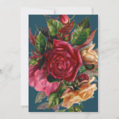 秋·イン·ラブ·金ゴールド·ブルゴーニュ·フローラ日付の保存 招待状 (裏面)