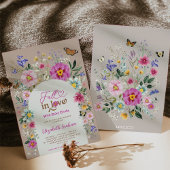 秋・イン・ラブ | Boho Wildflower Girl Baby Shower 招待状