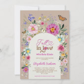 秋・イン・ラブ | Boho Wildflower Girl Baby Shower 招待状 (正面)