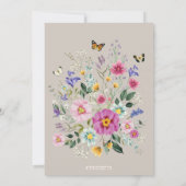 秋・イン・ラブ | Boho Wildflower Girl Baby Shower 招待状 (裏面)