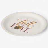 秋 | オフホワイト秋のアコーン ペーパープレート (アングル)