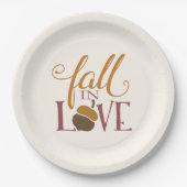 秋 | オフホワイト秋のアコーン ペーパープレート (正面)