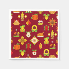 秋/オータム伝統紙 スタンダードカクテルナプキン