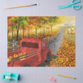 秋/カラフル秋風景の切り離し 薄葉紙 (クラフト)