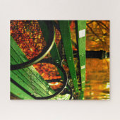 秋 – セントラルパークの座席。 ジグソーパズル (横)