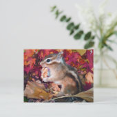 秋、チムンク（写真） ポストカード (スタンド正面)