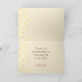 秋、ツリー秋の結婚式ありがとう サンキューカード (内部)