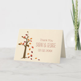 秋、ツリー秋の結婚式ありがとう サンキューカード
