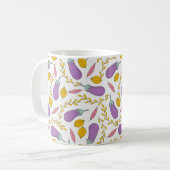 秋 |ナス黄色い葉柄 コーヒーマグカップ (正面左)