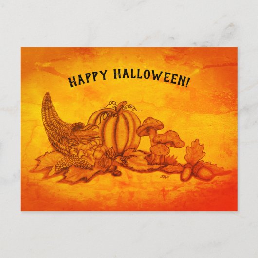 秋、ハッピーハローウィン! ポストカード (正面)