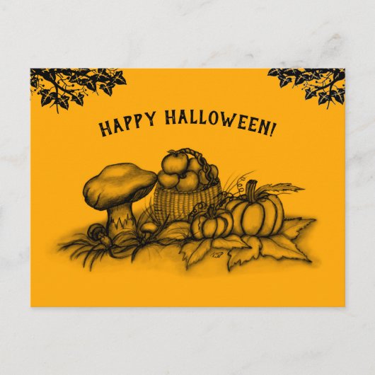 秋、ハッピーハローウィン! ポストカード (正面)