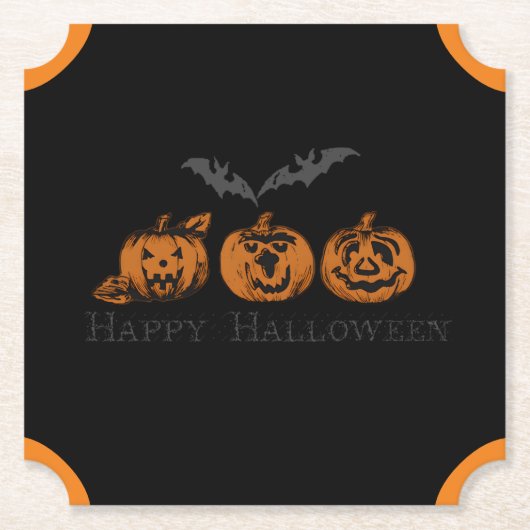 秋/ハロウィーン/パンプキン紙コースター ペーパーコースター (正面)