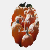 秋、ハロウィーン、感謝祭のカボチャの写真 オーナメントカード (右)