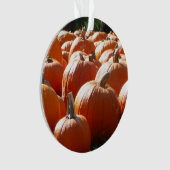 秋、ハロウィーン、感謝祭のカボチャの写真 オーナメント (正面)