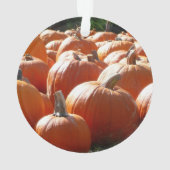 秋、ハロウィーン、感謝祭のカボチャの写真 オーナメント (裏面)