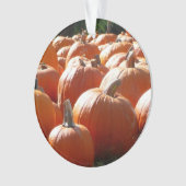 秋、ハロウィーン、感謝祭のカボチャの写真 オーナメント (正面)