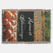 秋、ハロウィーン、感謝祭のカボチャの写真 スローブランケット (正面)