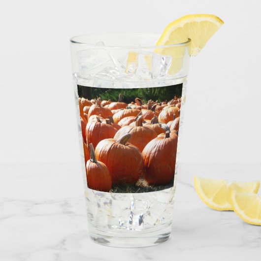 秋、ハロウィーン、感謝祭のカボチャの写真 タンブラーグラス (アイス裏面)