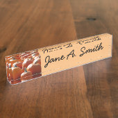 秋、ハロウィーン、感謝祭のカボチャの写真 デスクネームプレート (側面)