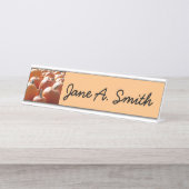 秋、ハロウィーン、感謝祭のカボチャの写真 デスクネームプレート (正面)