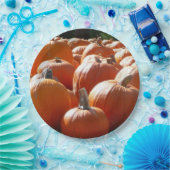 秋、ハロウィーン、感謝祭のカボチャの写真 ペーパープレート (パーティー)