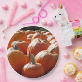 秋、ハロウィーン、感謝祭のカボチャの写真 ペーパープレート (パーティー)