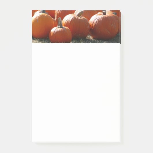 秋、ハロウィーン、感謝祭のカボチャの写真 ポストイット (正面)