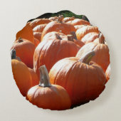 秋、ハロウィーン、感謝祭のカボチャの写真 ラウンドクッション (裏面)