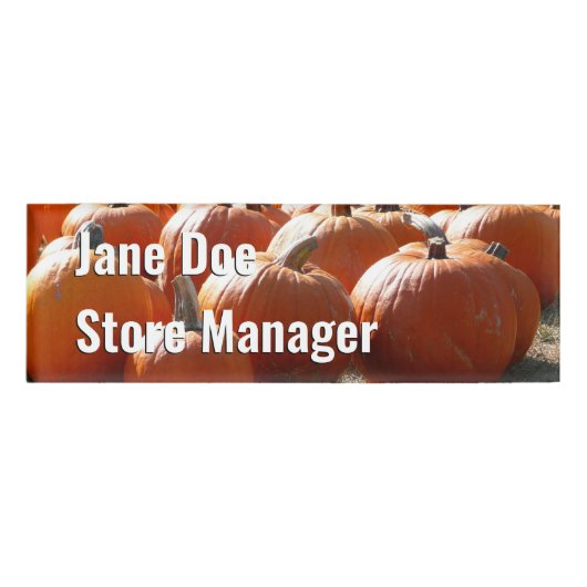 秋、ハロウィーン、感謝祭のカボチャの写真 名札 (正面)