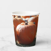 秋、ハロウィーン、感謝祭のカボチャの写真 紙コップ (裏面)