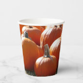 秋、ハロウィーン、感謝祭のカボチャの写真 紙コップ (正面)