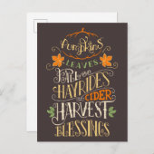 秋&ハーベスト恵み ポストカード (正面/裏面)