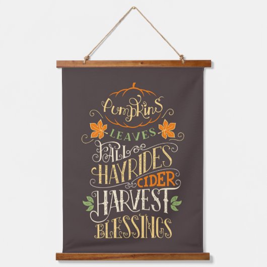 秋&ハーベスト恵み 吊り下げ型タペストリー (正面)