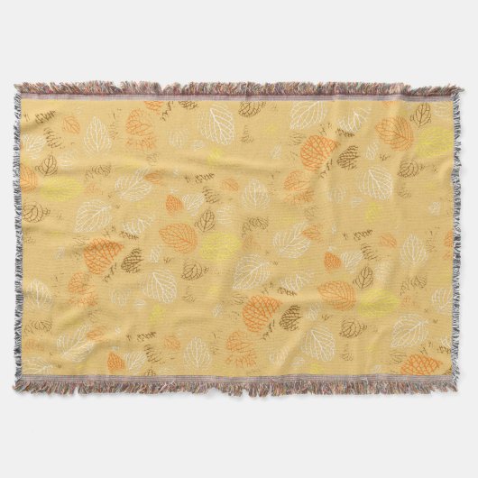 秋、パター葉ン4 スローブランケット (正面)