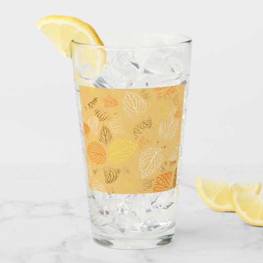 秋、パター葉ン4 タンブラーグラス (アイス正面)